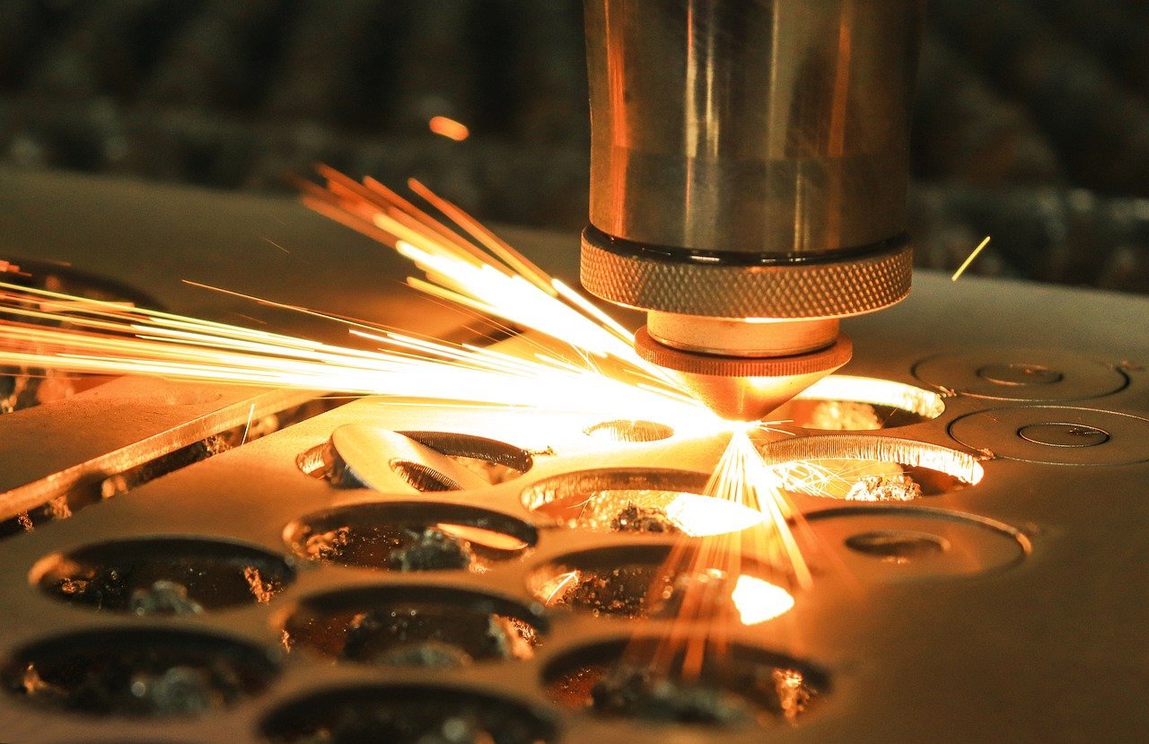 laser cut metal, spark, laser